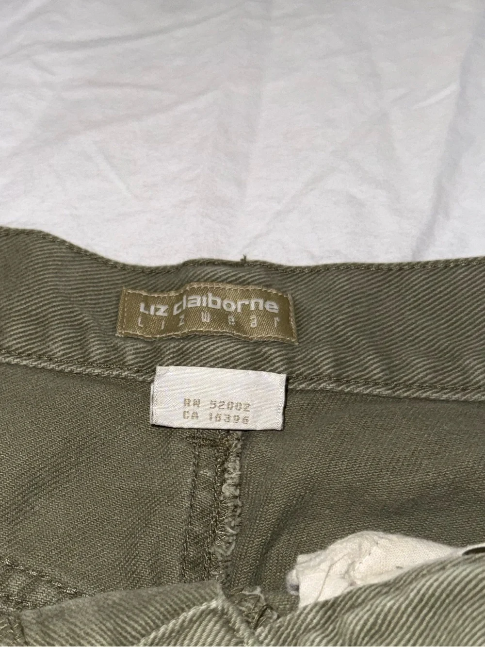 Liz Claiborne Olive Green Cutoff Denim Shorts